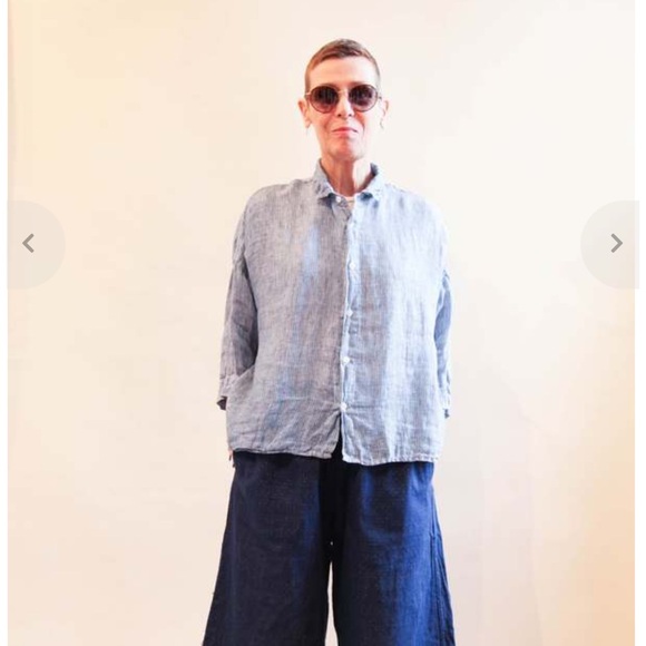 CP Shades Rooney Striped Cotton Blouse Sz M/L Boxy PRISTINE Price firm! - Picture 3 of 14